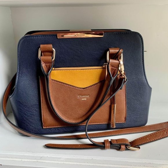 Dune London Handbags - Dune London Navy Colorblock Satchel